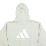ADIDAS Womens White Pullover Hoodie XL Basketball Logo Sweatshirt