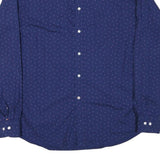 TOMMY HILFIGER Mens Blue & Pink Cotton Blend Shirt L Long Sleeve Button Casual