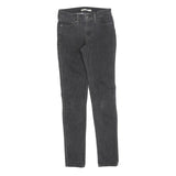 LEVI'S 711 Womens Jeans Black Slim Skinny Denim Medium W26 L32 Classic Fit Zip