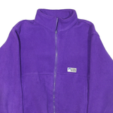 Womens Purple Plain Zip Jacket M Polyester Fleece Casual Warm