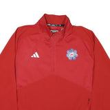 ADIDAS Mens Red Polyester Blend Track Jacket L Zip Plain Lightweight Sportswear