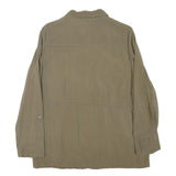 ZARA BASIC Womens Green Cotton Blend Jacket M Plain Zip Casual Lightweight