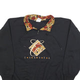 CITY SCAPE Womens Black Cotton Blend Pullover Sweatshirt XL Floral Collar Canada