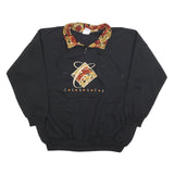 CITY SCAPE Womens Black Cotton Blend Pullover Sweatshirt XL Floral Collar Canada