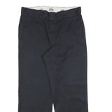 DICKIES Mens Relaxed Black Cotton Blend Trousers W36 L30 Workwear Zip Closure