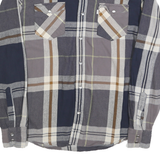 LEVI'S Mens Blue & Brown Check Shirt M Casual Cotton Blend Long Sleeve
