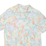 ALFRED DUNNER Womens Pastel Floral Print Shirt Short Sleeve Collared M