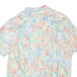 ALFRED DUNNER Womens Pastel Floral Print Shirt Short Sleeve Collared M