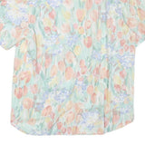 ALFRED DUNNER Womens Pastel Floral Print Shirt Short Sleeve Collared M