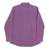CHAPS Mens Red & Blue Check Shirt M Button-Down Collar Long Sleeve Casual