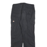 DICKIES Mens Black Relaxed Cargo Trousers W31 L31 Cotton Blend Zip Utility