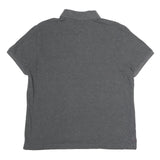 TOMMY HILFIGER Mens Grey Short Sleeve Plain Polo Shirt M Cotton Classic