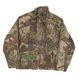 CABELAS Mens Brown Green Camouflage Polyester Blend Jacket XL Fleece Zip Outdoor