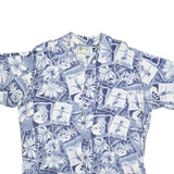 HANA BAY Mens Blue Hawaiian Shirt XL Cotton Blend Tropical Print Relaxed Fit