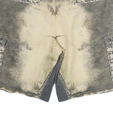 Mens Beige Cargo Shorts Vintage Print L W34 Cotton Casual Style