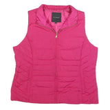 TALBOTS Womens Pink Jacket XL Polyester Puffer Zip Sleeveless Casual Outerwear