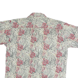 KAHALA Mens Cream & Red Hawaiian Cotton Shirt M Floral Tropical Print Button