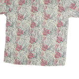 KAHALA Mens Cream & Red Hawaiian Cotton Shirt M Floral Tropical Print Button