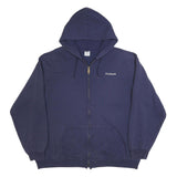 CARHARTT Mens Navy Blue Zip Hoodie XL Cotton Blend Workwear Casual Zip-Up