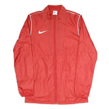 NIKE Womens Red Plain Sports Zip Jacket S Polyester Blend Athletic Fit