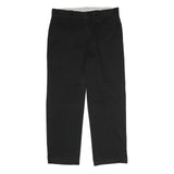 DICKIES Mens Black Regular Straight Trousers W34 L29 Workwear Zip Closure