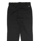 DICKIES Mens Black Regular Straight Trousers W34 L29 Workwear Zip Closure