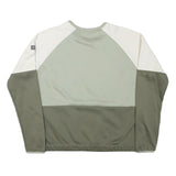 COLUMBIA Womens Green & Cream Sweatshirt Crew Neck L Polyester Blend