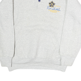 HILTON Womens Grey & Blue Chicago's Finest Crew Neck L Cotton Pullover