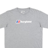 BERGHAUS Mens Grey Classic Logo Print T-Shirt L Short Sleeve Crew Neck Casual