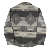 JACHS Mens Grey & Beige Pattern Cotton Blend Shirt S Button Long Sleeve Casual