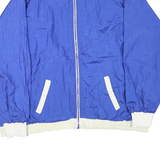 Mens Blue White Casual Zip Polyester Blend Bomber Jacket 2XL Lightweight