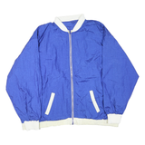 Mens Blue White Casual Zip Polyester Blend Bomber Jacket 2XL Lightweight