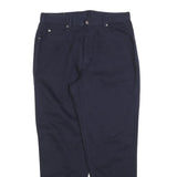 TEDDYS Womens Cotton Blend Navy Regular Fit Trousers W32 L30 Classic Zip Closure