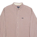 CHAPS Mens Cream & Red Checked Shirt XL Classic Button Down Collar Long Sleeve
