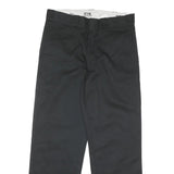 DICKIES Mens Regular Black Cotton Blend Zip Trousers W34 L29 Workwear Classic