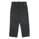 DICKIES Mens Regular Black Cotton Blend Zip Trousers W34 L29 Workwear Classic