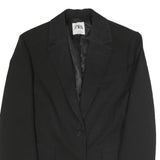 ZARA Womens Black Classic Jacket L Polyester Blend Button Plain Tailored