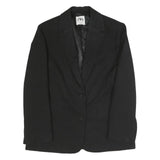 ZARA Womens Black Classic Jacket L Polyester Blend Button Plain Tailored
