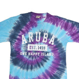 SEAMAN Mens Blue & Purple Tie Dye Graphic T-Shirt 2XL Short Sleeve Crew Neck