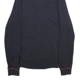 NAPAPIJRI Mens Navy Blue Jacket L Cotton Zip Up Casual Printed Logo