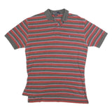 POLO RALPH LAUREN Mens Red & Grey Striped Short Sleeve Polo Shirt M Cotton