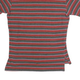 POLO RALPH LAUREN Mens Red & Grey Striped Short Sleeve Polo Shirt M Cotton