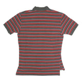 POLO RALPH LAUREN Mens Red & Grey Striped Short Sleeve Polo Shirt M Cotton