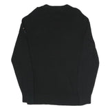 NAUTICA Mens Black Cotton Blend Plain V-Neck Basic Knit Jumper M Classic Style