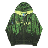 ELECTIRC Mens Green & Black Printed Full Zip Hoodie S Electric Logo Tree Design