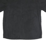 CANDA Mens Black Polyester Blend Casual Shirt L Button Front Relaxed Fit