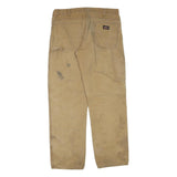DICKIES Mens Regular Fit Cotton Blend Beige Workwear Trousers W34 L32 Durable