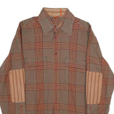 BOSS HUGO BOSS Mens Brown & Orange Check Shirt M Long Sleeve Cotton Casual