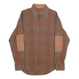 BOSS HUGO BOSS Mens Brown & Orange Check Shirt M Long Sleeve Cotton Casual