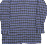MIGROS Mens Blue & Black Check Shirt M Cotton Long Sleeve Casual Button